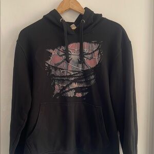 MARVEL MEN'S BLACK GRAPHIC HOODIE ANIME - SIZE LARGE